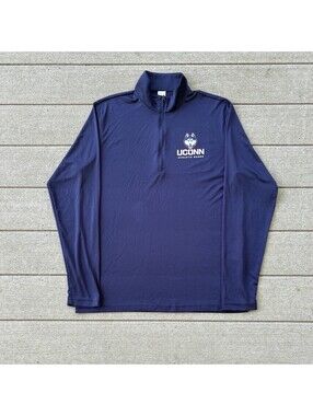 Sport-Tek UConn Athletic Bands Quarter Zip Pullover Navy Men’s Medium CT Top